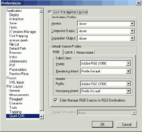  Quark CMS   Preferences